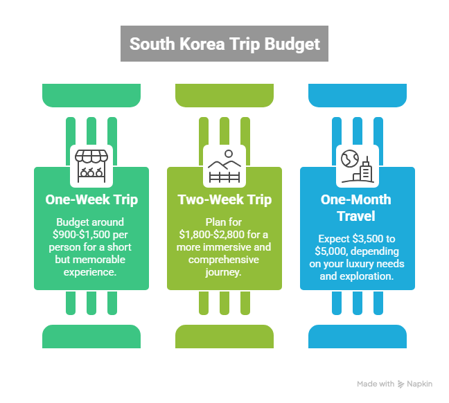South Korea trip budge